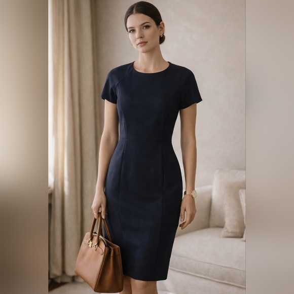 Brooks Brothers Dresses & Skirts - Brooks Brothers Classic Navy Sheath Dress Tailored Timeless Workwear